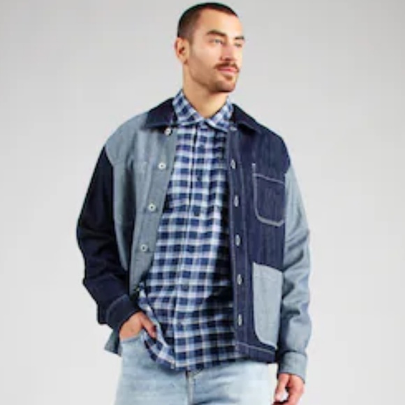 Vintage Y2K Icewear Ice T Denim Jacket Faux Suede Patchwork Dark wash Spellout L - Picture 3 of 16